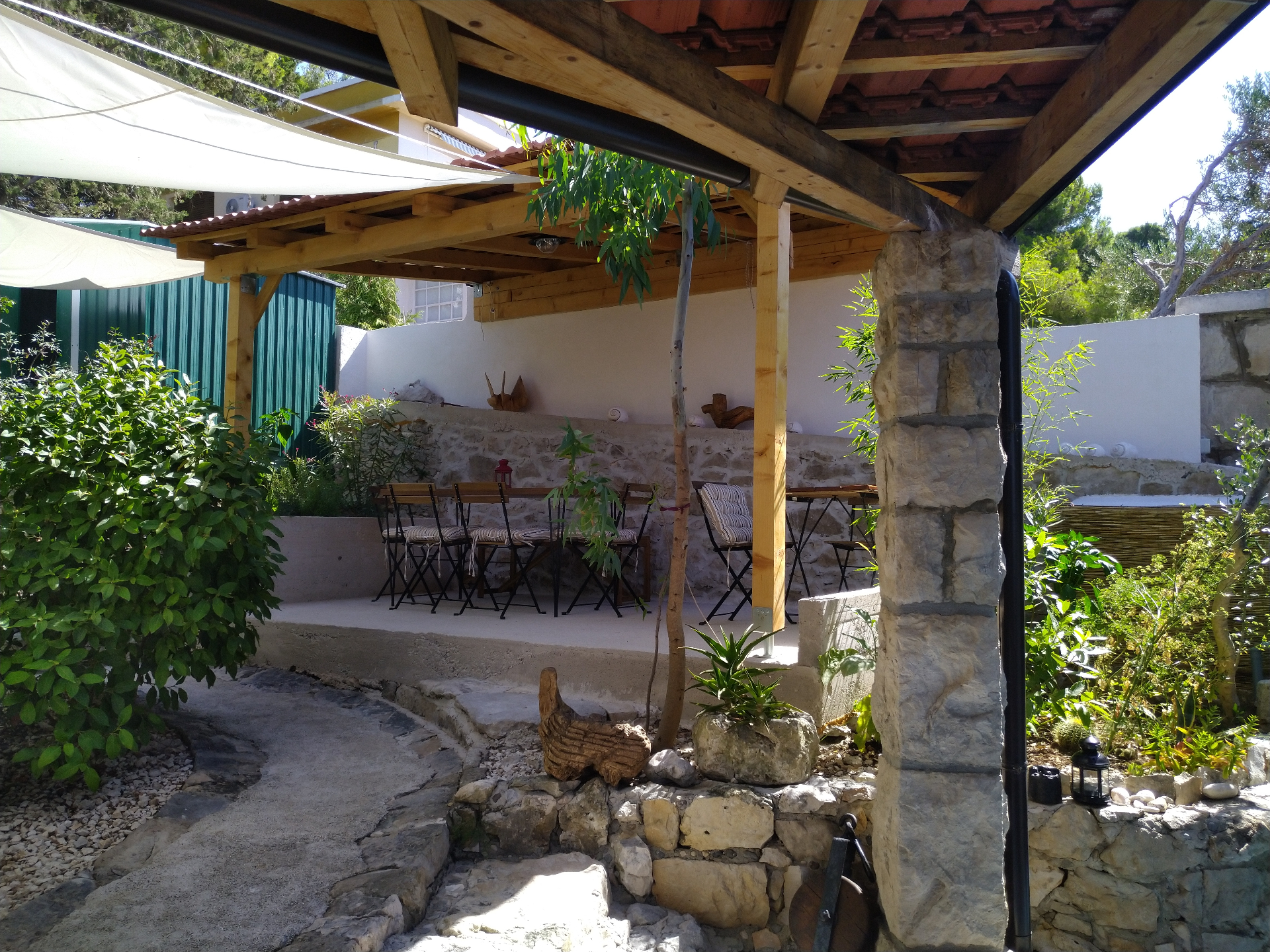 Private VIP table under a pergola at Vunetovo